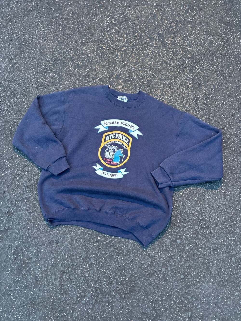 Vintage 90s Lee Heavyweight NYPD 25 Years Anniversary Crewneck Large